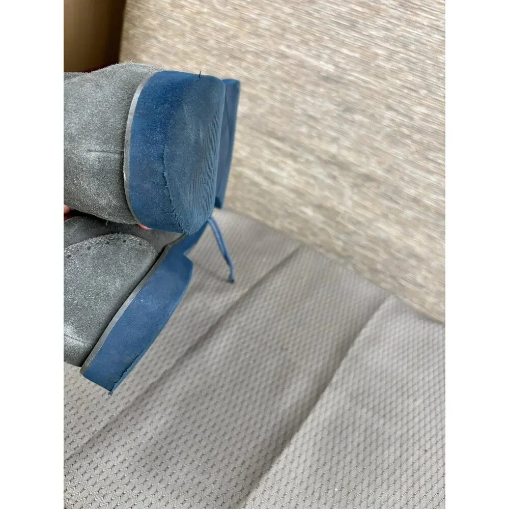 Joseph Abboud Shoes Mens Size 13 Gray Suede Cap Toe Derby Dress Blue Sole
